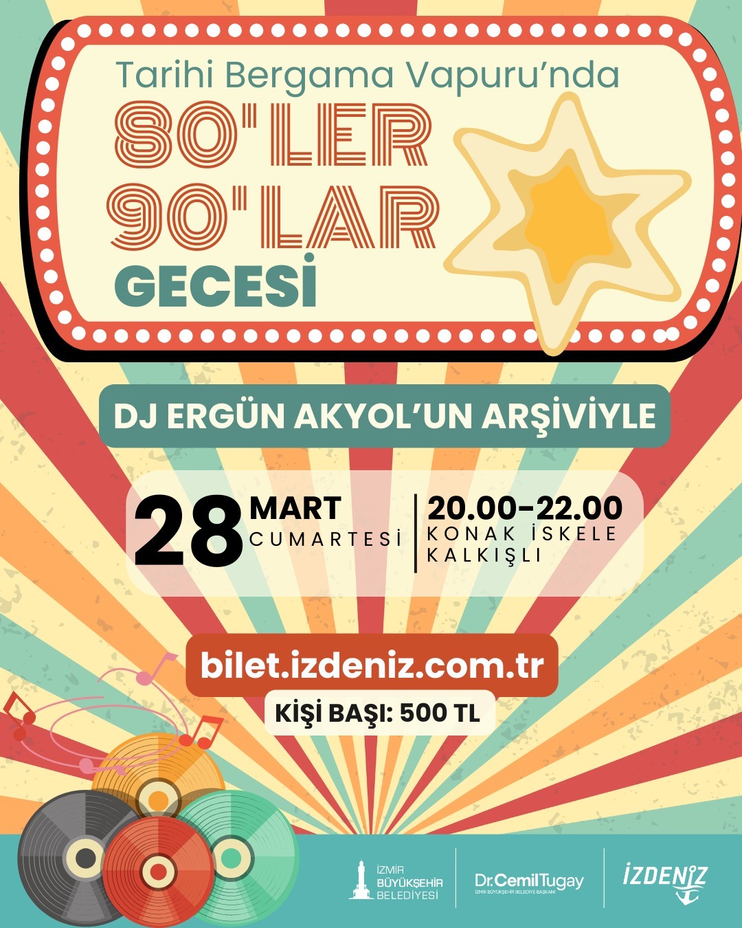 Tarihi Bergama Vapuru’nda 80’ler ve 90’lar Gecesi